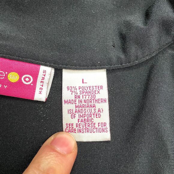 Liz Lange Maternity Midi Dress Womens Large Black Stretch Long Sleeve V-Neck - Picture 5 of 16